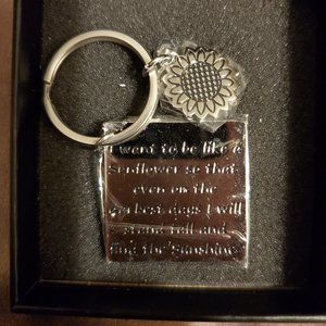 Fanice Eos Sunflower Quote Keychain